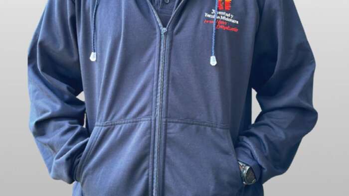 Sudadera Azul Con Cierre